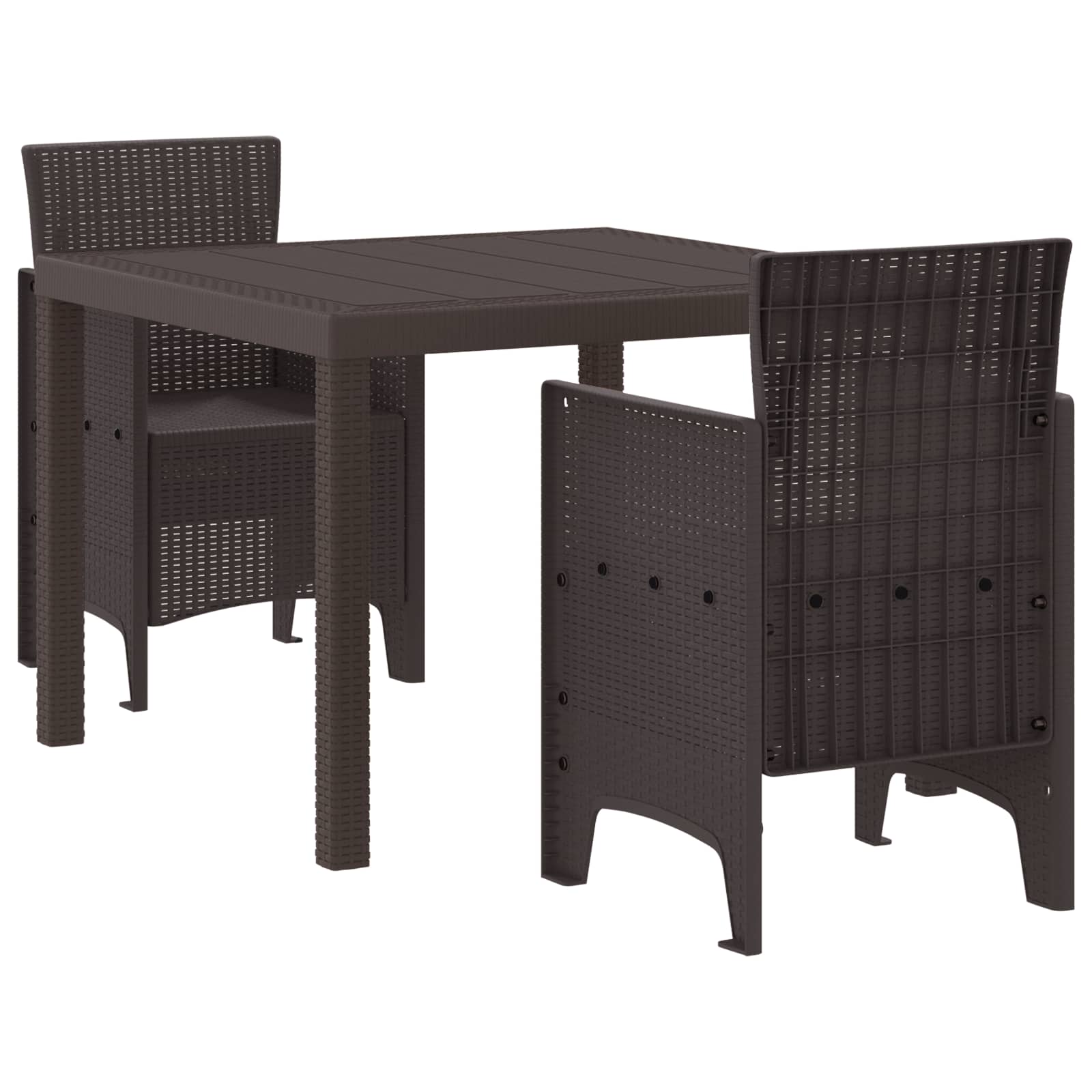 Tuin Eetset 3 pcs Bruin Polypropyleen