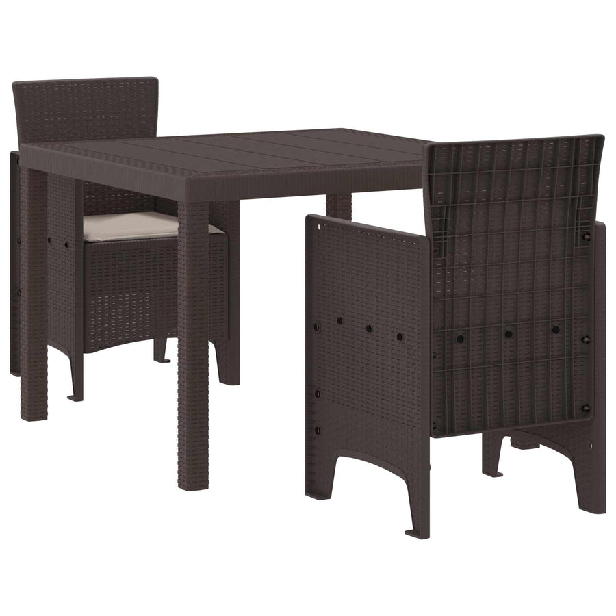 Tuin Eetset 3 pcs Bruin Polypropyleen