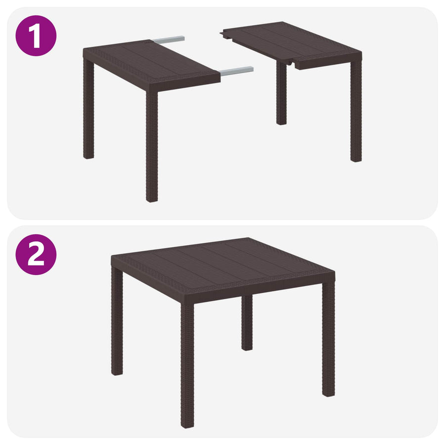 Tuin Eetset 3 pcs Bruin Polypropyleen