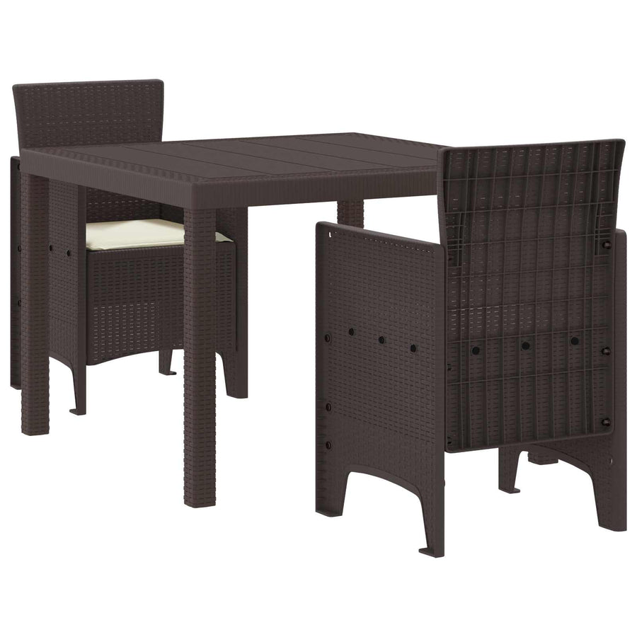 Tuin Eetset 3 pcs Bruin Polypropyleen