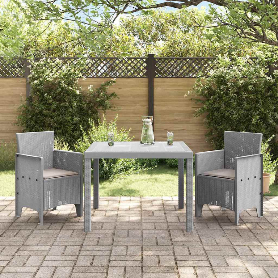 Tuin Eetset 3 st Lichtgrijs Polypropyleen