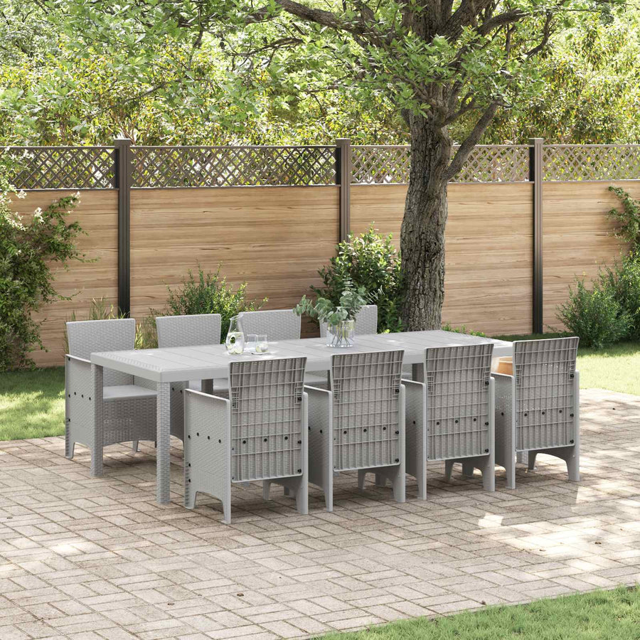 Tuin Eetset 9 st Wit Polypropyleen