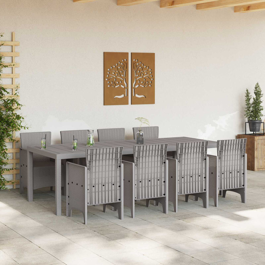 Tuin Eetset 9 st Wit Polypropyleen