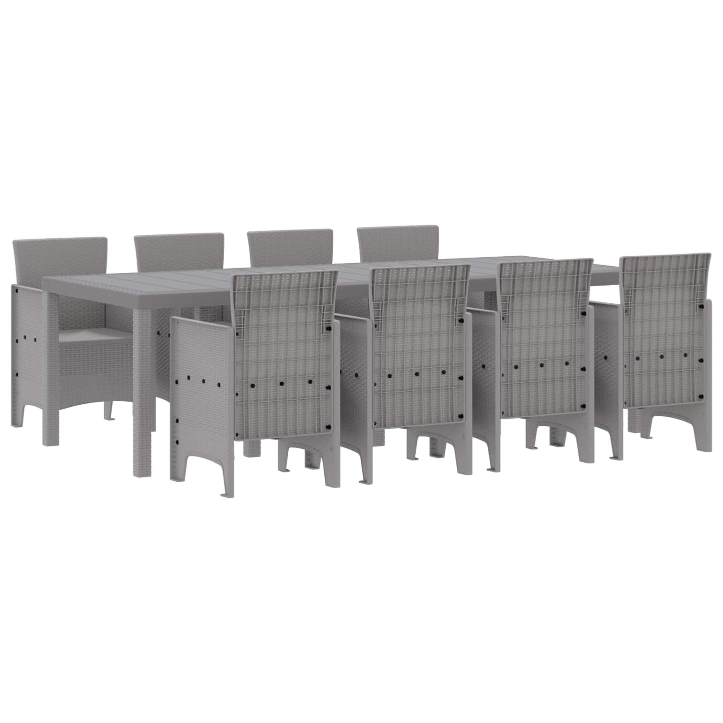 Tuin Eetset 9 st Wit Polypropyleen