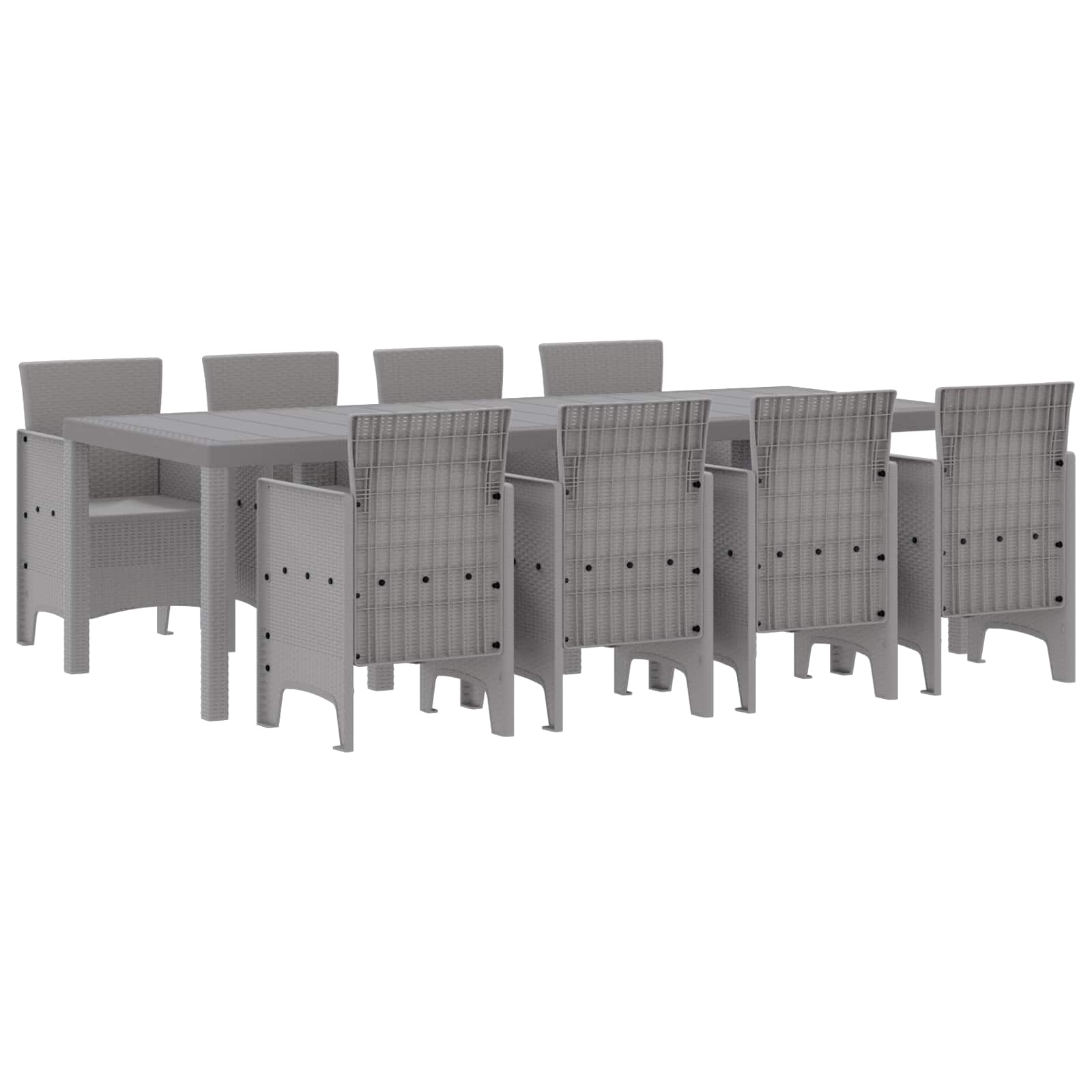 Tuin Eetset 9 st Wit Polypropyleen