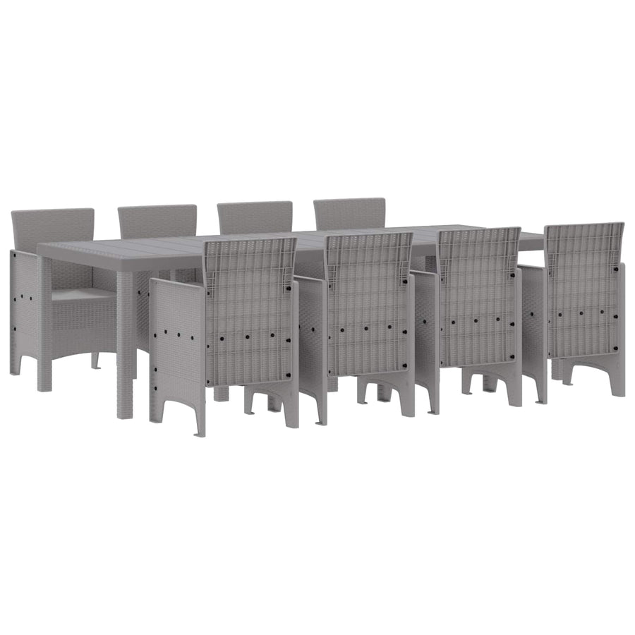 Tuin Eetset 9 st Wit Polypropyleen