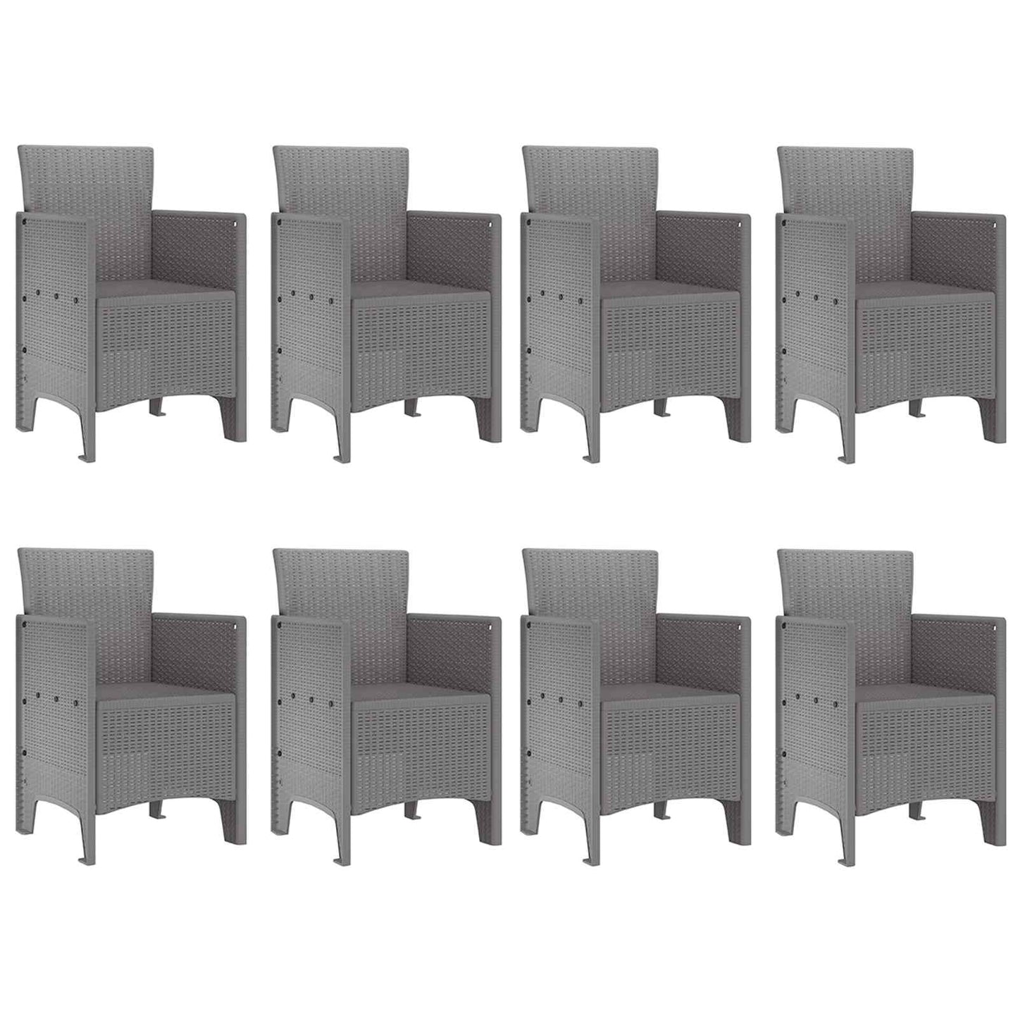 Tuin Eetset 9 st Wit Polypropyleen