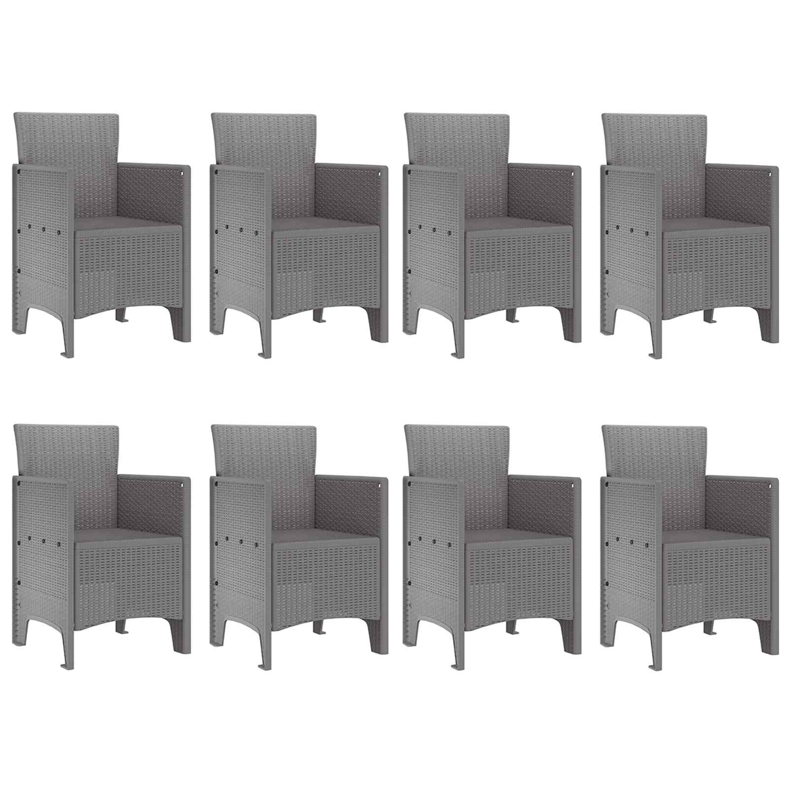 Tuin Eetset 9 st Wit Polypropyleen