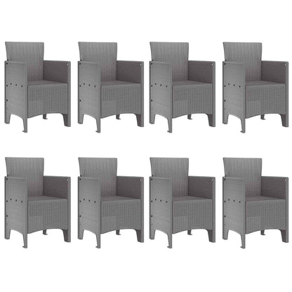 Tuin Eetset 9 st Wit Polypropyleen
