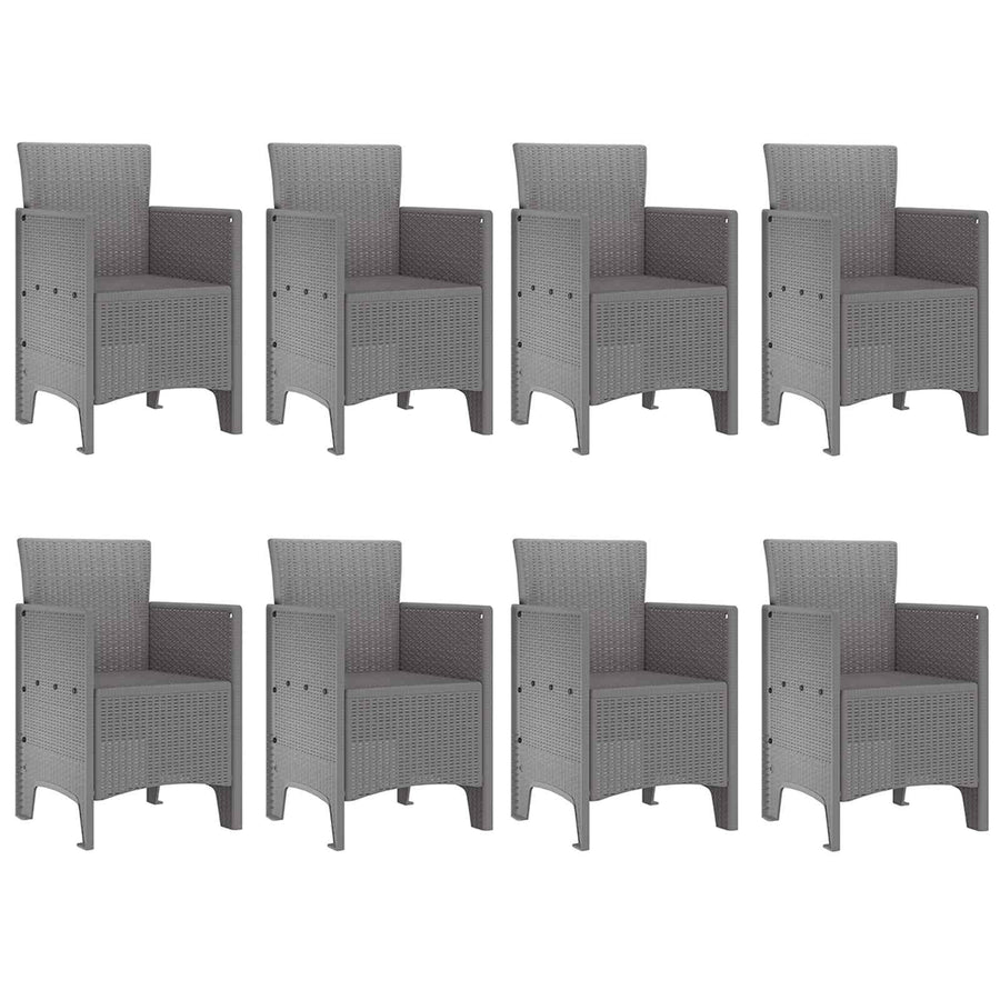 Tuin Eetset 9 st Wit Polypropyleen