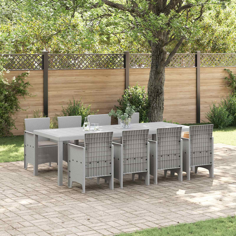 Tuin Eetset 9 st Wit Polypropyleen