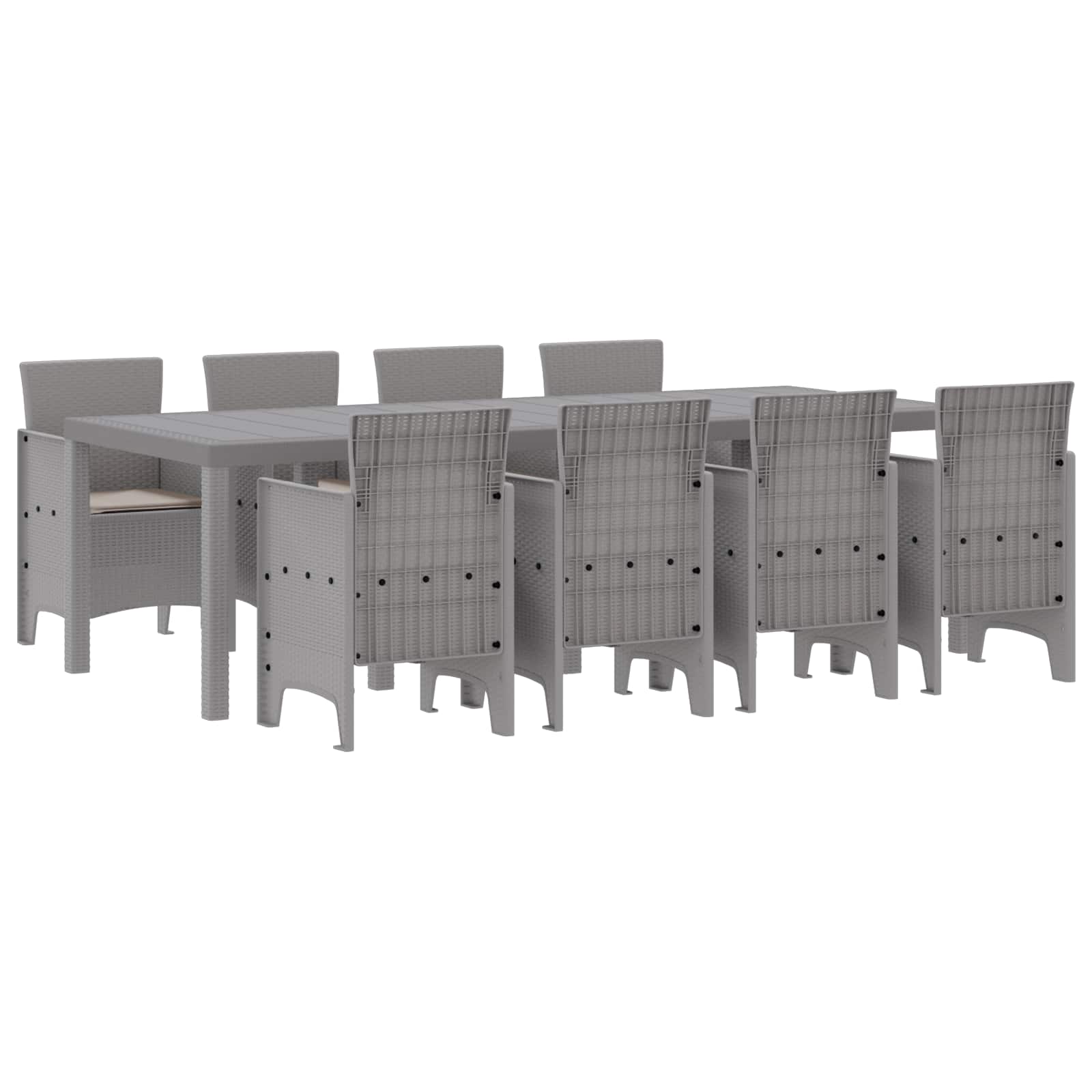 Tuin Eetset 9 st Wit Polypropyleen