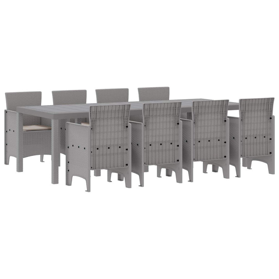 Tuin Eetset 9 st Wit Polypropyleen