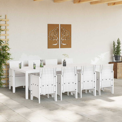 Tuin Eetset 9 st Wit Polypropyleen