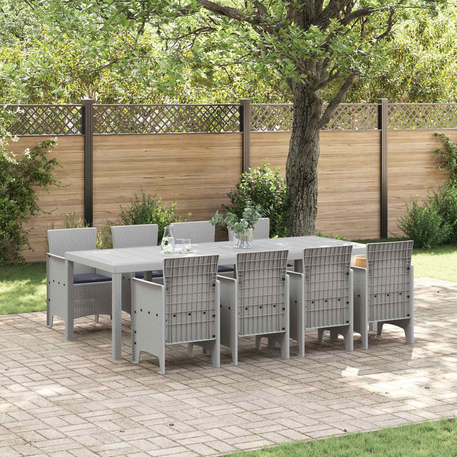 Tuin Eetset 9 st Wit Polypropyleen