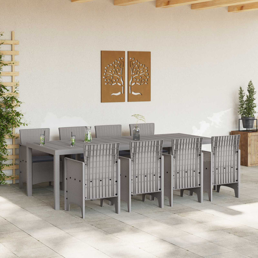Tuin Eetset 9 st Wit Polypropyleen