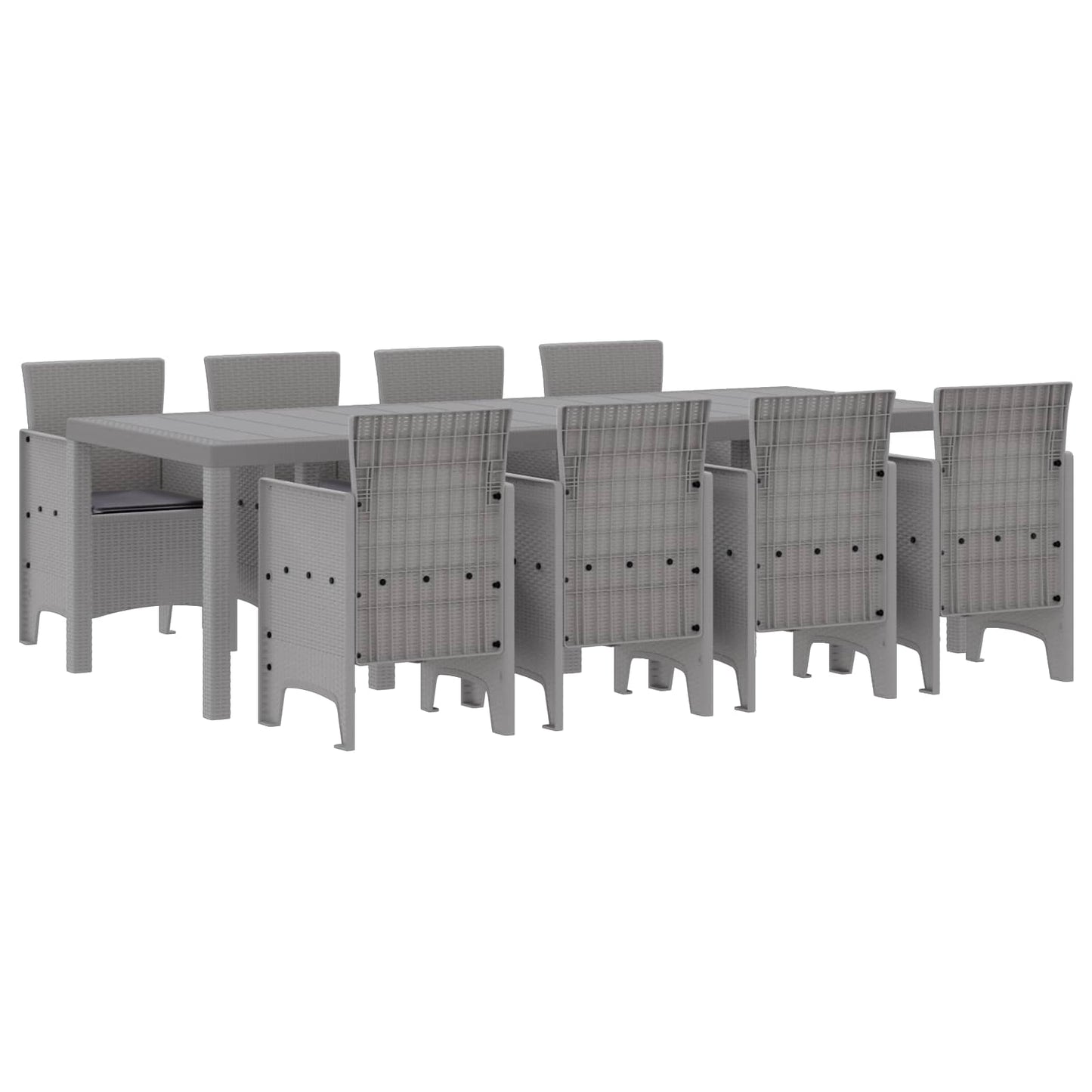 Tuin Eetset 9 st Wit Polypropyleen