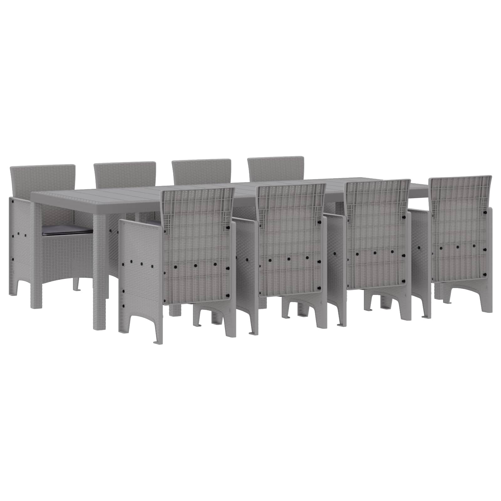 Tuin Eetset 9 st Wit Polypropyleen