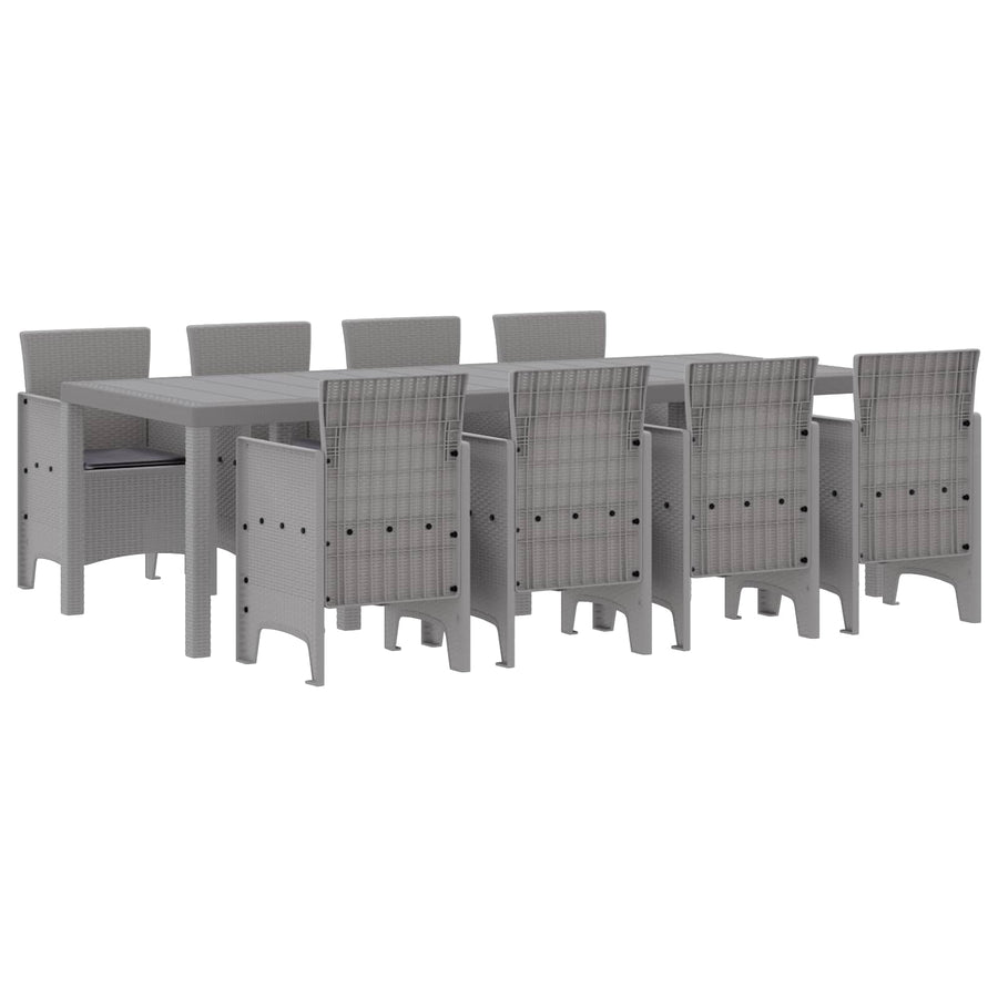 Tuin Eetset 9 st Wit Polypropyleen