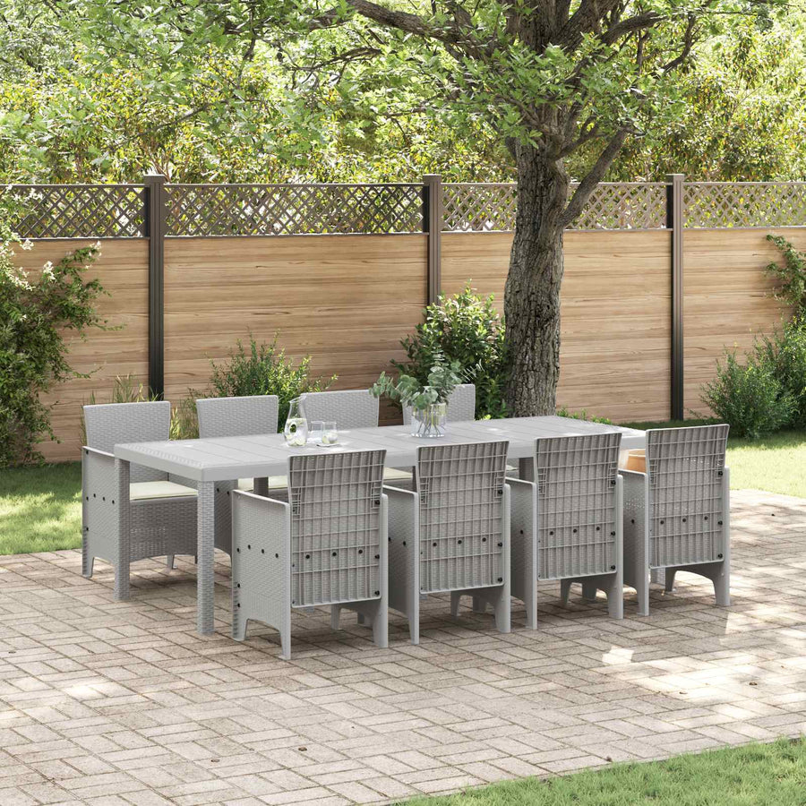 Tuin Eetset 9 st Wit Polypropyleen