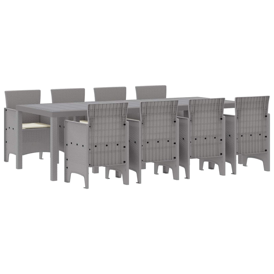 Tuin Eetset 9 st Wit Polypropyleen