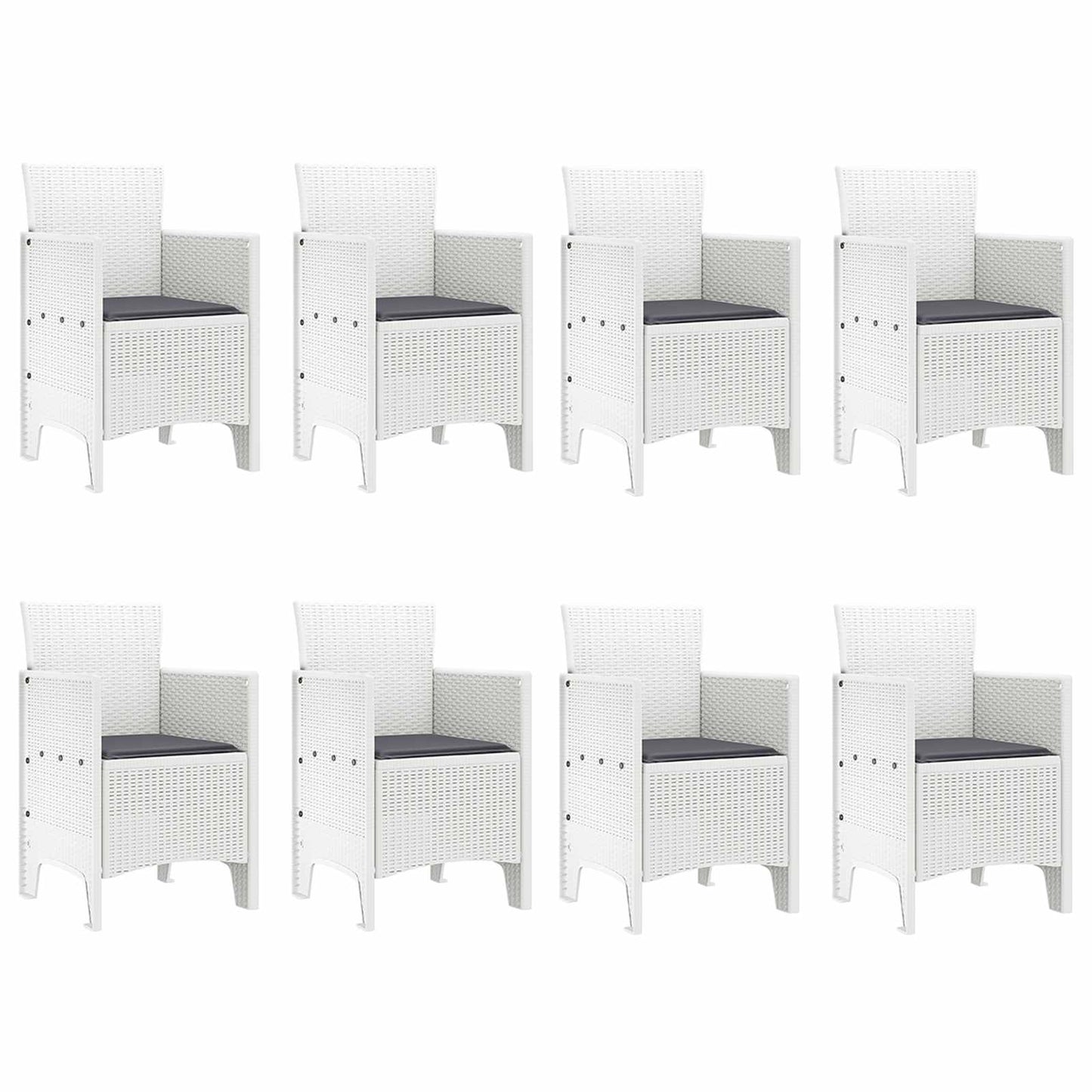 Tuin Eetset 9 pcs Lichtgrijs Polypropyleen