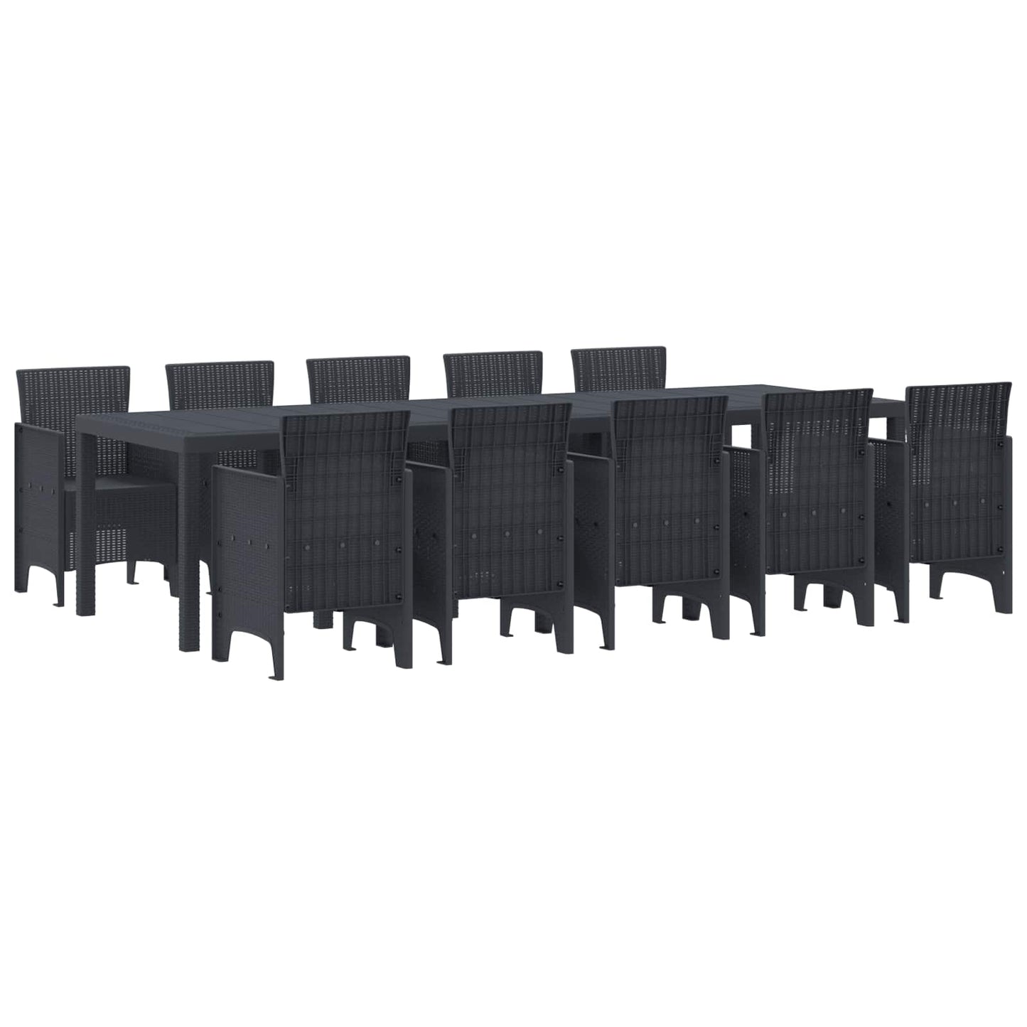 Tuin Eetset 11 pcs Antraciet Kunststof