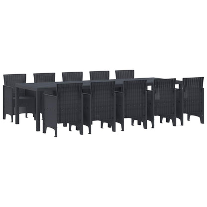 Tuin Eetset 11 pcs Antraciet Kunststof