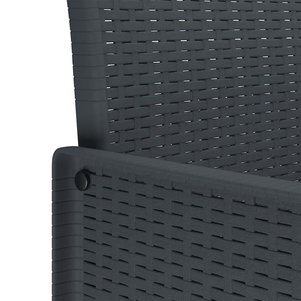 Tuin Eetset 11 pcs Antraciet 300 x 100 x 73 cm Poly riet