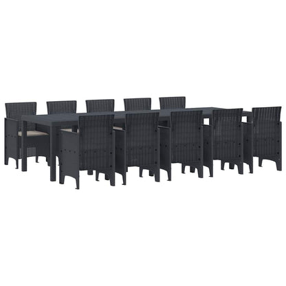 Tuin Eetset 11 pcs Antraciet 300 x 100 x 73 cm Poly riet