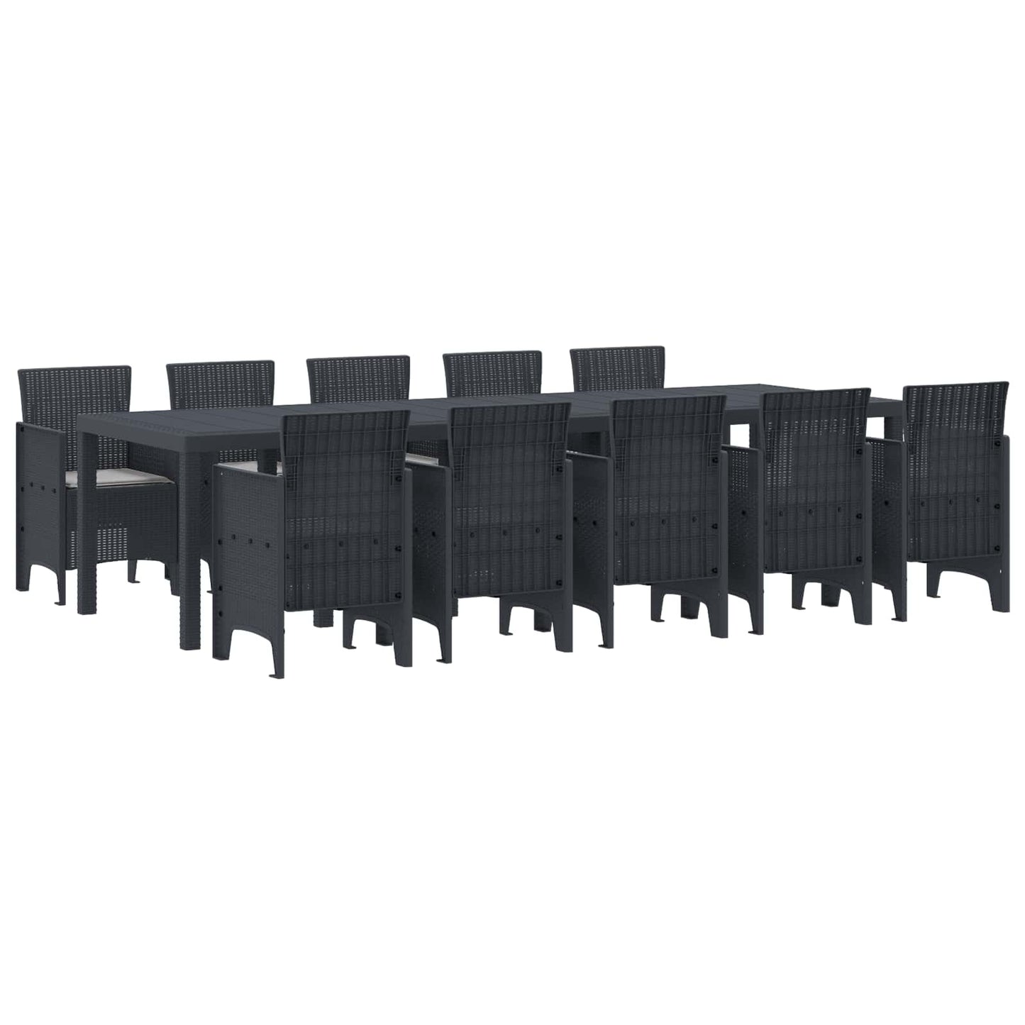 Tuin Eetset 11 pcs Antraciet en Lichtgrijs