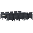 Tuin Eetset 11-delig poly rattan aluminium antraciet crème