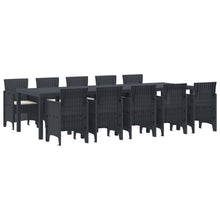 Tuin Eetset 11 pcs Antraciet en Crème Poly rattan en Aluminium
