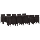 Garden Dining Set with Cushions 11 pcs Brown Rattan