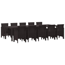 Tuin Eetset met kussen 11 pcs Bruin Rattan