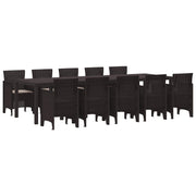 Tuin Eetset poly rotan bruin taupe 10 personen