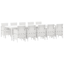 Tuin Eetset 11 pcs Wit Rattan en Staal