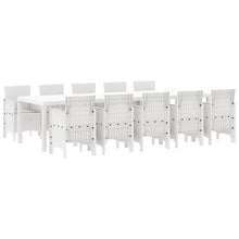 Tuin Eetset met kussen 11 pcs Wit en Taupe Synthetisch riet