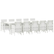 Tuin Eetset 11 pcs Wit en lichtgrijs Riet en Polyester