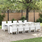 Tuin Eetset 11-delig wit poly rattan aluminium