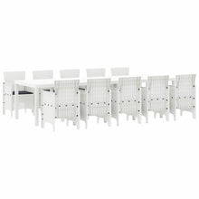 Tuin Eetset met kussen 11 pcs Wit Poly rattan en Aluminium