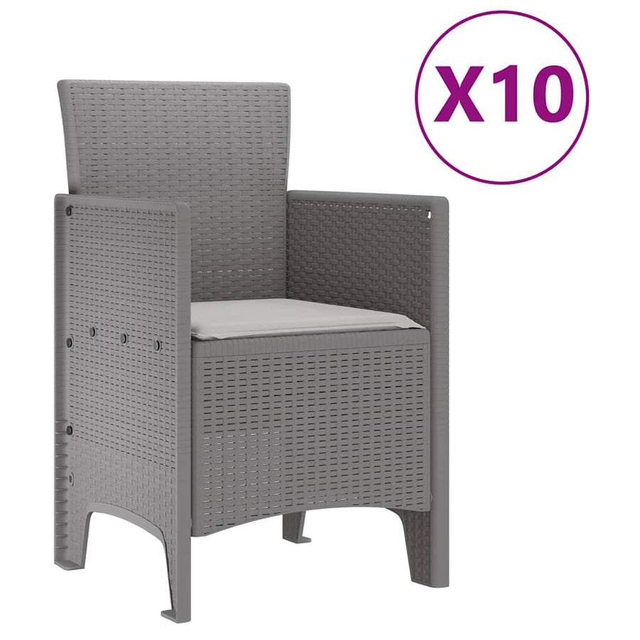 Tuin Eetset 11 st Lichtgrijs Rattan en Aluminium