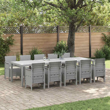 Tuin Eetset 11 st Lichtgrijs en Crème Poly rattan en Aluminium
