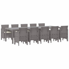 Tuin Eetset 11 st Lichtgrijs en Crème Poly rattan en Aluminium