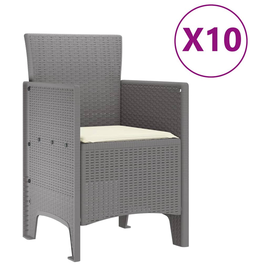 Tuin Eetset 11 st Lichtgrijs en Crème Poly rattan en Aluminium