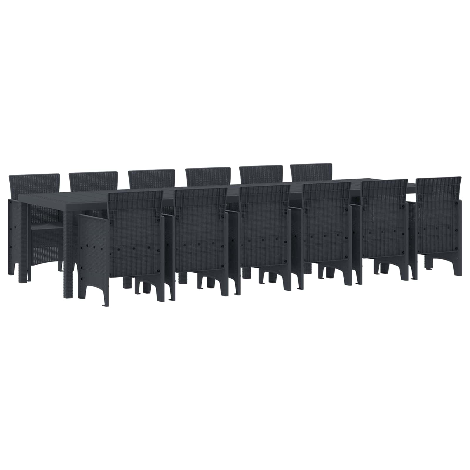 Tuin Eetset 13 pcs Antraciet Polt riet