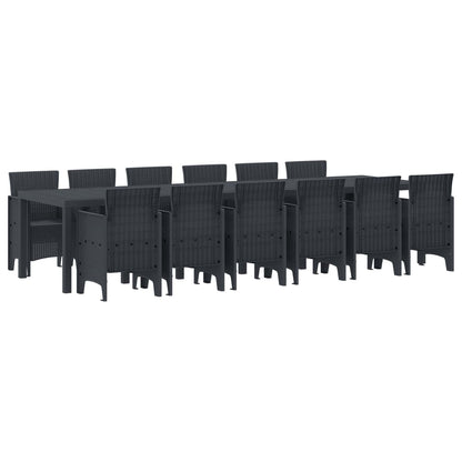 Tuin Eetset 13 pcs Antraciet Polt riet