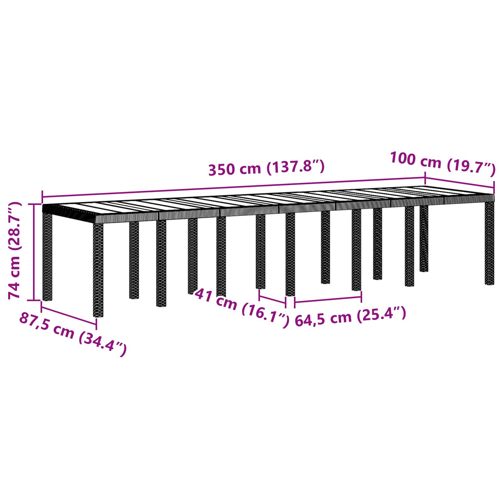 Tuin Eetset 13 pcs Antraciet Polt riet