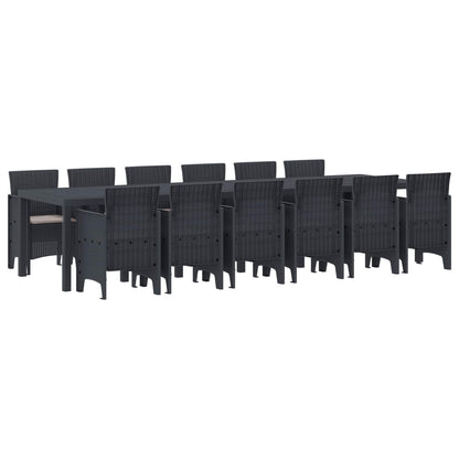 Tuin Eetset 13 pcs Antraciet Polt riet