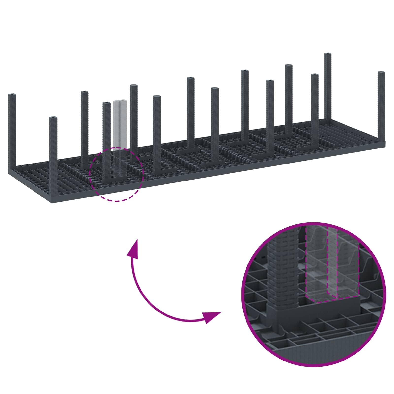 Tuin Eetset 13 pcs Antraciet Polt riet